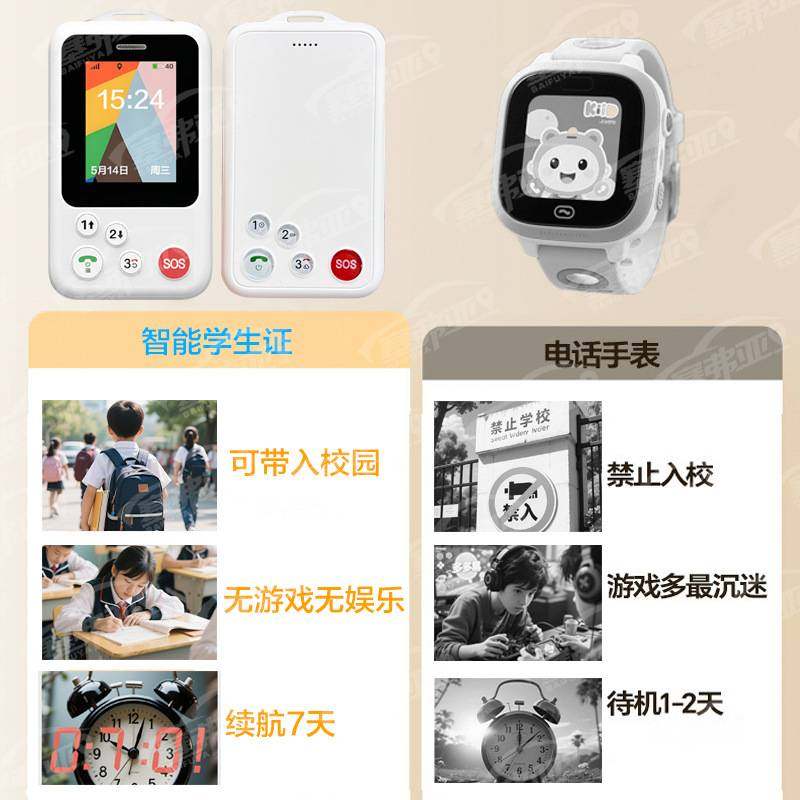 4G电子学生卡证校讯通电话只能接打儿童防走丢定位神器手机gps - 实物图
