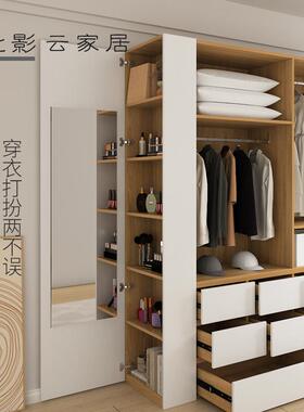 9W可定实制拉成人卧室门柜平开门衣衣柜现代XDO简约挂衣柜木板