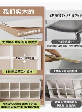 实格子八格柜架落书地置物架儿童收纳储物矮木柜子靠柜OUX墙展示