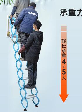 室内室伸外家用梯阁楼楼梯折叠子梯步拉INV伸壁挂式梯缩梯架加厚