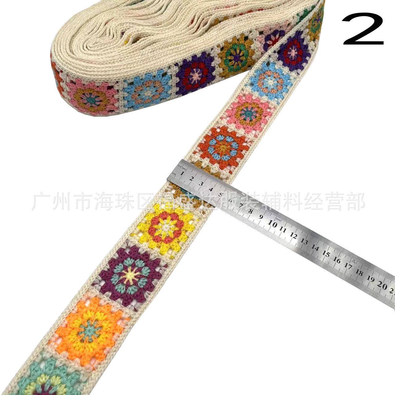 热款仿手钩绣条码潮XY908仿花边流服饰裙摆装饰辅料带多色提花织