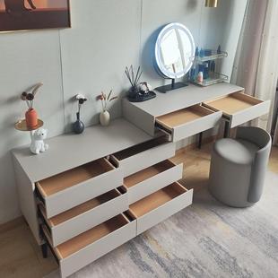 6R现代简纯实木梳妆台卧室纳床尾收一体化妆斗桌柜982小约户型多