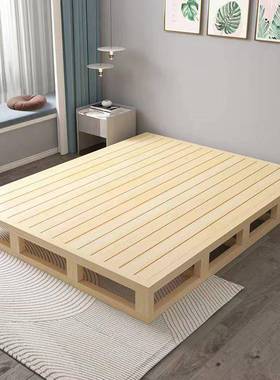 腰实木床硬板NOC床垫排骨架落地护床板日头式榻矮床无床榻米床架