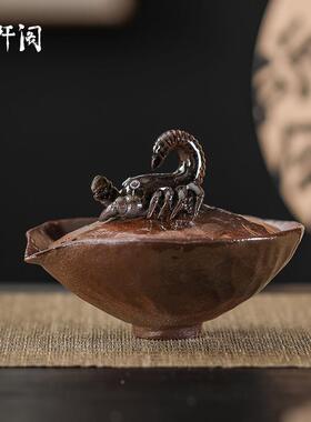 新木手阡阁器创意日式茶具茶壶手工柴烧陶瓷抓BL002壶泡茶女性小