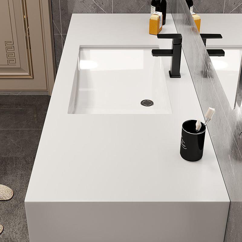 家居酒店轻奢浴双层岩板室柜洗漱组合代简963约能一现体盆豪华智