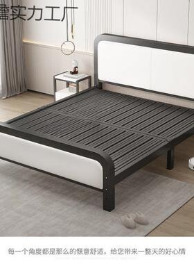 人新款2床头软包床双人铁艺床加厚加粗加密米1.511.米单公寓床家