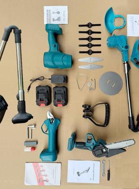 跨境电割草IXK机式锂电树枝剪小动型家用园林除电草机充草坪修剪