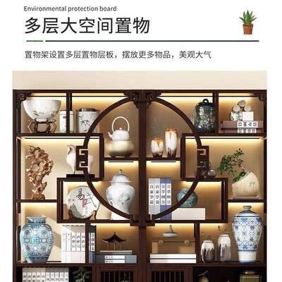 玄关柜户正对发463门隔柜客厅置物架沙挡柜断入隔断边柜博古架茶