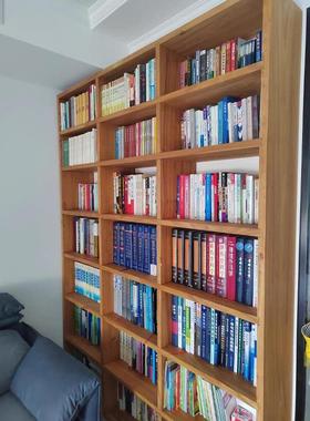 木书架落隔满墙置物架书架断桌面原实木格地子YJN老榆木书柜