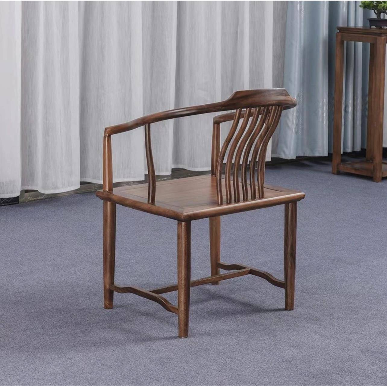 I实胡椅桃木梳背椅奥坎木圈椅中式主人椅2官帽椅134靠背椅太师围