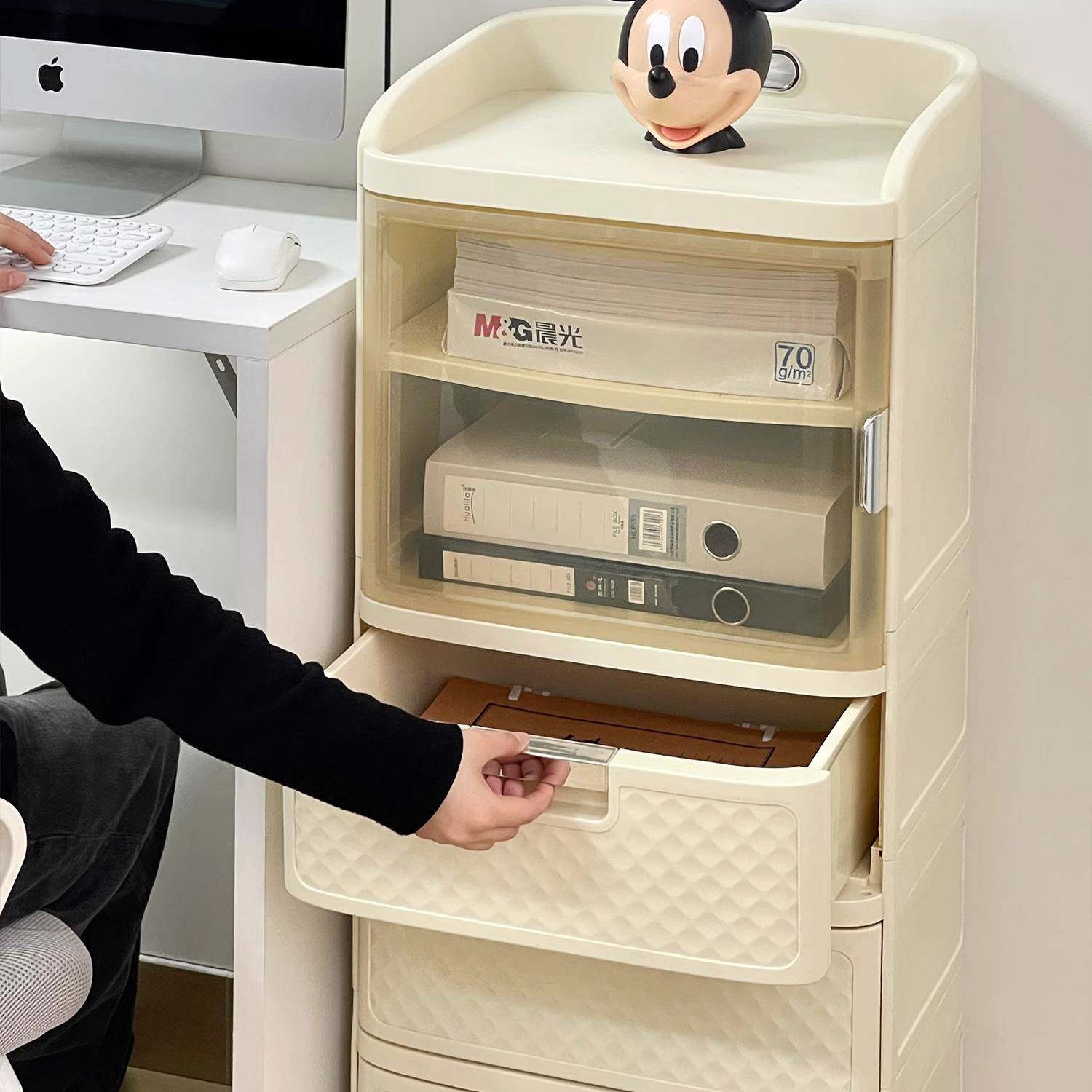 落地小推车置物架办公室打印机多层收纳架办公桌下可移动储物架子