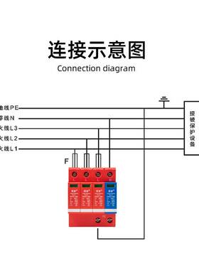 顶世浪涌保护器家用4P40KA末级电源防雷器电涌保护器避雷器