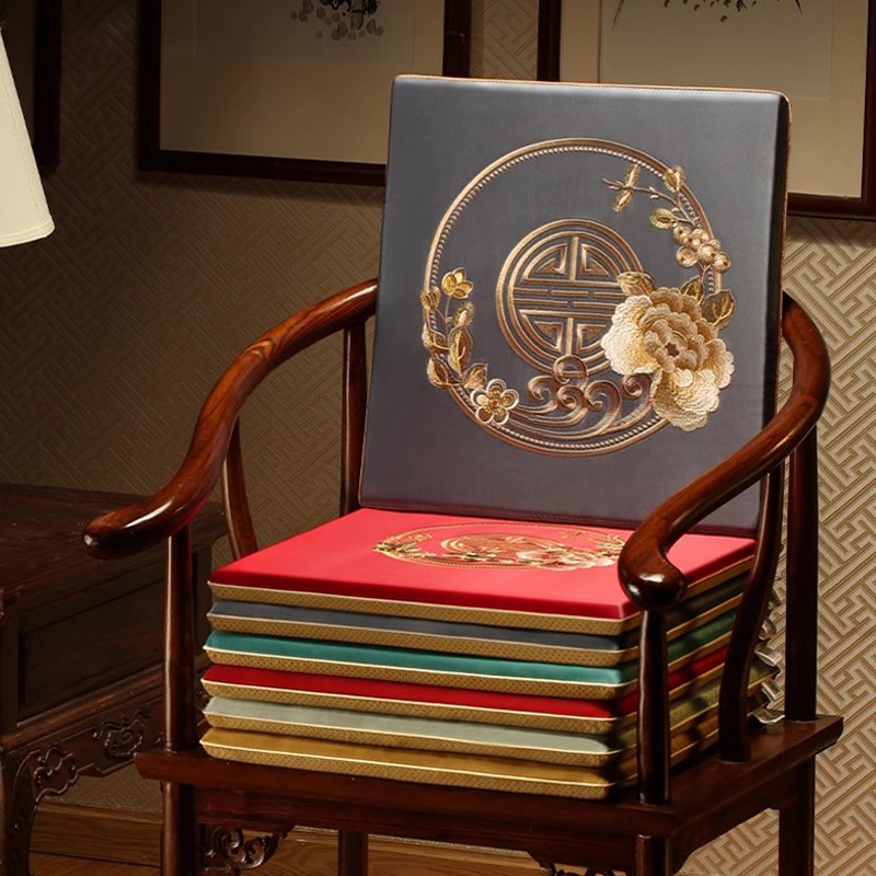 中式椅子坐垫红木沙发坐垫餐桌椅垫家用凳子垫圈椅太师椅茶椅垫子