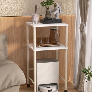 扫地机器人上方置物架放鱼缸实木架子猫砂盆落地收纳架宠物高脚架