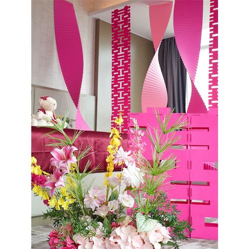 结婚瓦楞纸婚房布置套装男方主卧新房客厅婚礼喜字拉花背景墙装饰