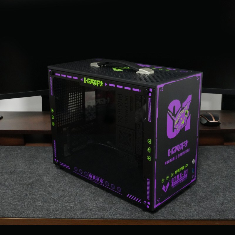 京特尔A600白色DIY电脑迷你小机箱MATX主板手提台式电脑主机侧透