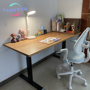 北美红橡木桌面板吧台板简约餐桌莫比恩书桌实木大U板家具原木定