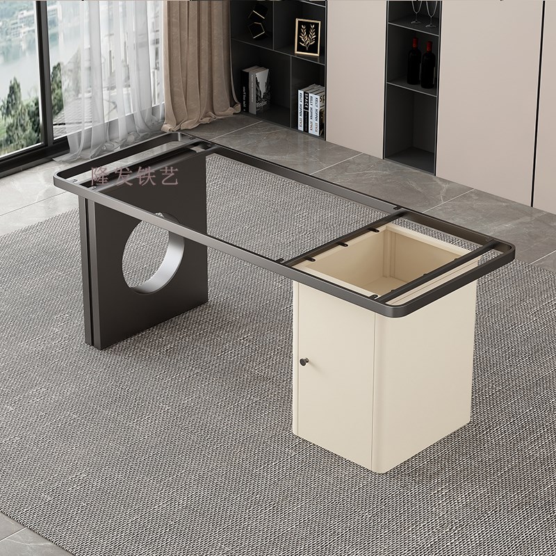 大理石茶桌底座奢石泡茶桌支撑腿不锈钢岩板桌腿阳台茶几茶台架子