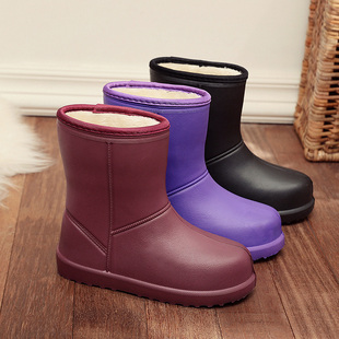 雨鞋女加绒防滑水鞋加厚保暖w防水棉雨靴男冬天水靴套鞋厚底胶鞋