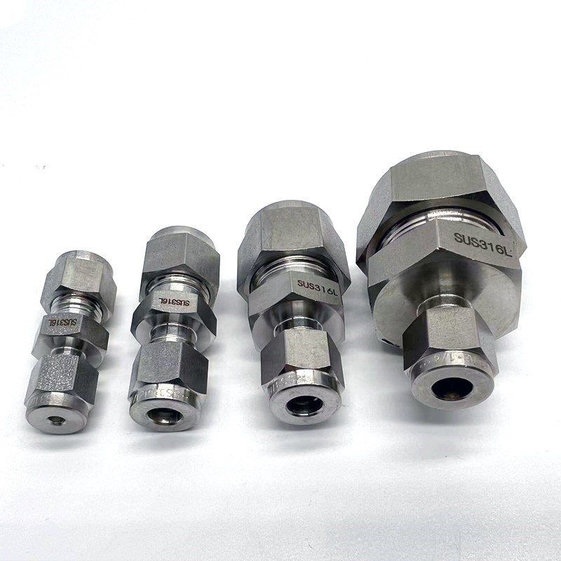 316L不锈3钢变径卡套直通接头31/41/8/81/2/4英寸3681012