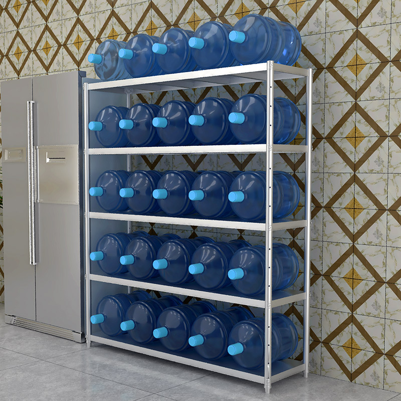 不锈钢货架置物架落地多层家用收纳架放锅碗菜整理架子储藏室架柜