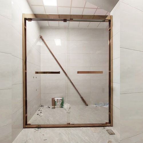 淋浴房隔断卫生间干湿分离沐浴房浴室定制玻璃一字型移门洗手间