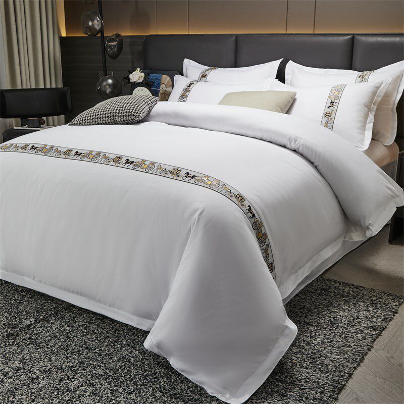 星级酒店四件套纯白套件宾馆旅馆宿舍床上用品三件套民宿旅店布草