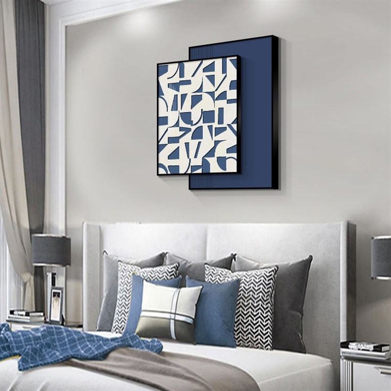 现代简约抽象线条卧室装饰画侘寂风床头挂画客厅沙发背景墙落地画