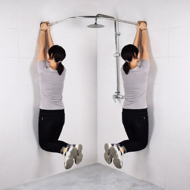 浴室浴帘防水布套装洗澡卫生间窗帘免打孔弧形杆挂帘子门帘隔断帘