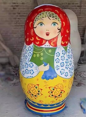 俄罗斯套娃雕塑玻璃钢卡通大型仿真俄式厨房吉祥人物户外摆件定制