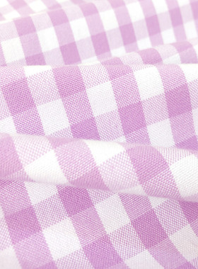 【优质粗布】100%纯棉加厚加密紫色小格子床单被单三件套全棉定制