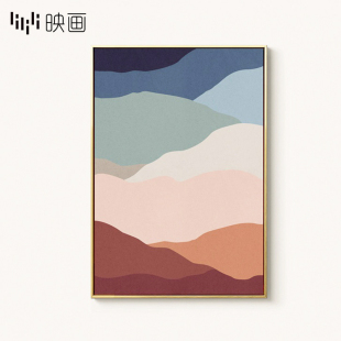 房间挂画室内装 饰画走廊壁画抽象简约现代卧室背S景墙画玄关画竖