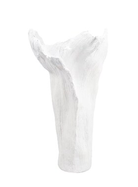 现代侘寂创不规则大花瓶花器摆件酒店玄关入户样板房插花白色花器