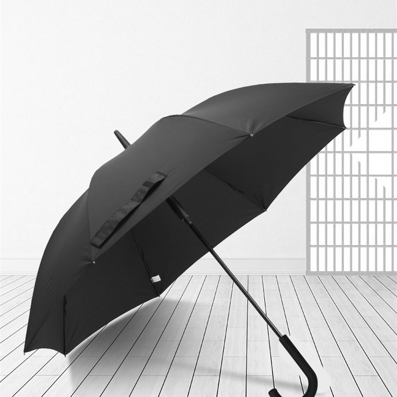 长柄大黑伞长柄遮阳伞摄影用伞结实双骨架长柄英伦风雨伞
