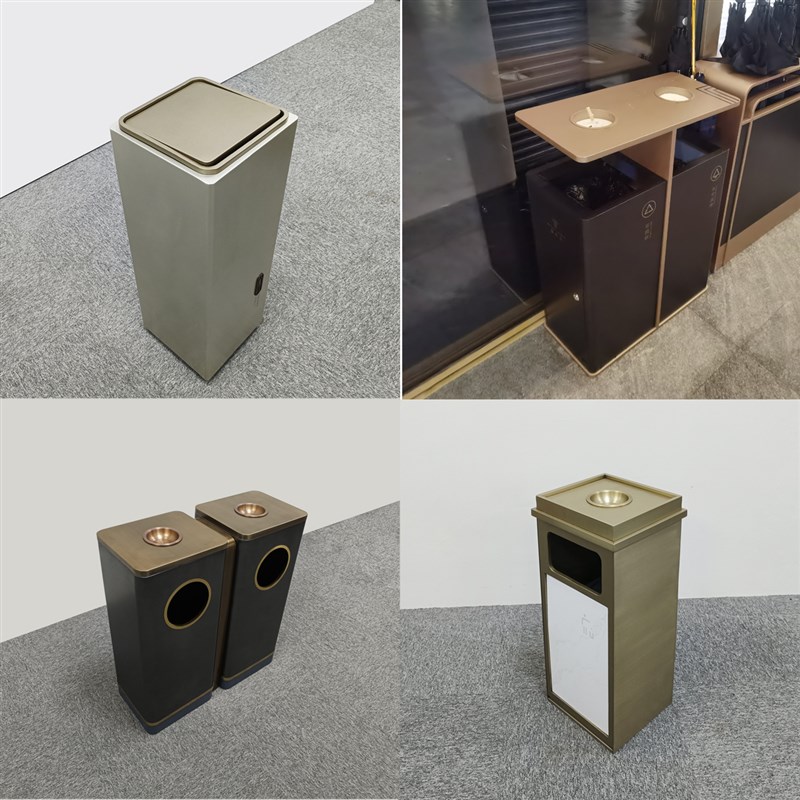 酒店垃圾桶不锈钢大堂商用烟灰缸立式走廊商场电梯口定制果皮箱