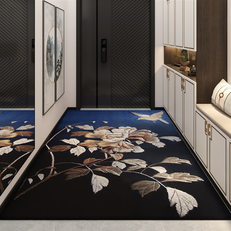 高级感中式入户门地垫进门门垫防滑大门口垫子可裁剪家用地毯定制