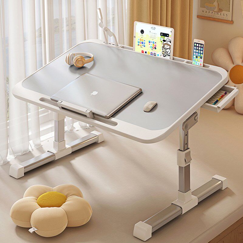 床上小桌子儿童学习桌带台灯可折叠升降笔记本支架电脑桌卧室办公