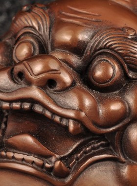 紫铜招财貔貅书镇摆件铜皮丘家居客厅书房装饰品办公室文房工艺品