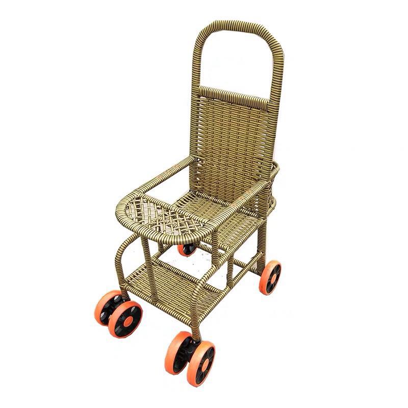 宝宝座椅伞车婴儿竹藤车小孩推车藤编车藤条儿童藤椅推车竹车餐椅