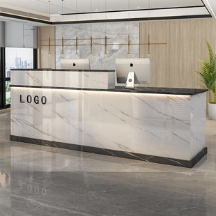 店吧台奶茶店饭店收银台酒店简约柜 前台接待台公f司柜台烤漆服装