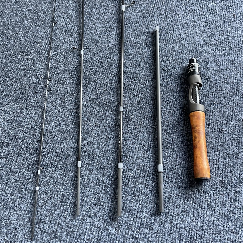 【四节便携】马口ulUL微物白条路亚竿碳素实心枪柄直柄套装