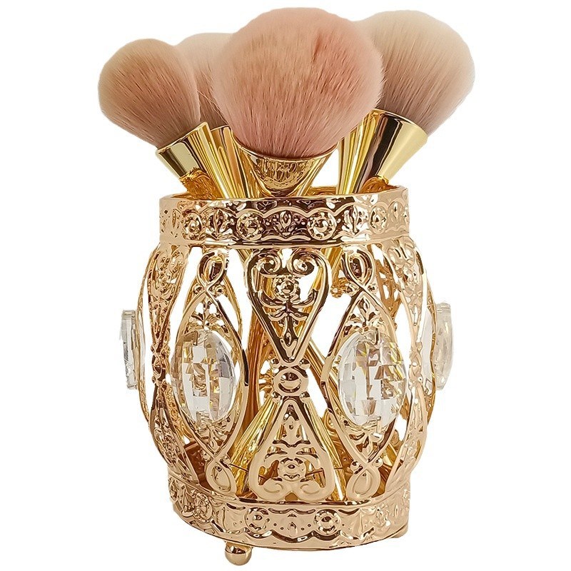 热卖欧式水晶笔筒化妆刷收纳筒 眉笔梳子整理收纳盒 水晶摆件