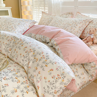 田园花卉全棉被套单件纯棉被罩定制定做1.5米1.8m床三四件套床品