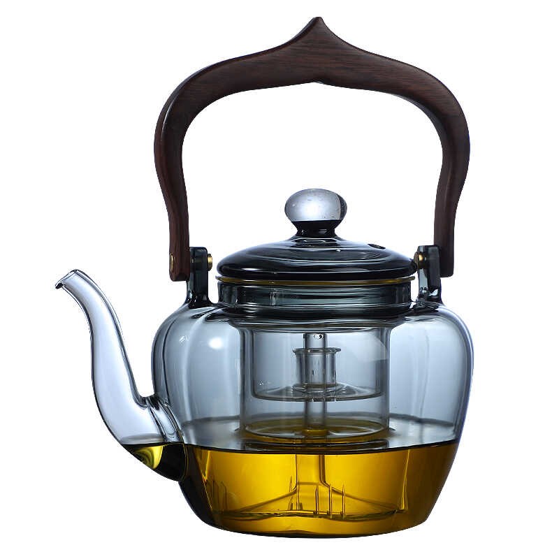 围炉煮茶壶透黑提梁壶玻璃电陶炉煮茶器炭火炉烧水蒸煮一体泡茶壶