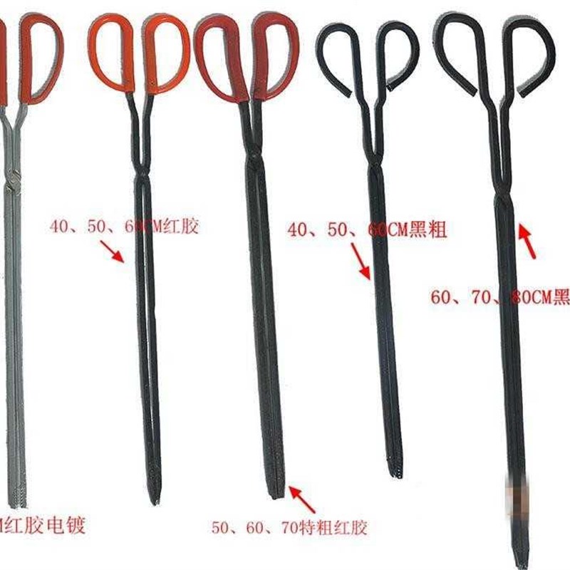 火钳夹长铸铁制作锅盔火钳加长超长煤球夹碳火钳铁钳火煤夹垃圾钳