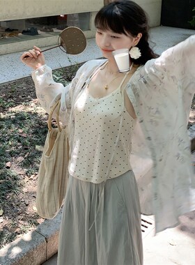 Emilyying夏季新款纯苎麻碎花慵懒松弛宽松防晒衬衫