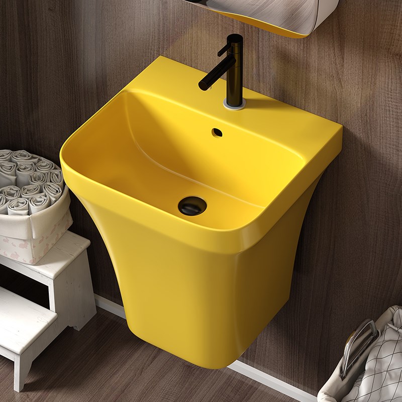 挂墙式洗手盆一体洗脸盆小户型卫生间阳台壁挂陶瓷悬空洗手洗漱池