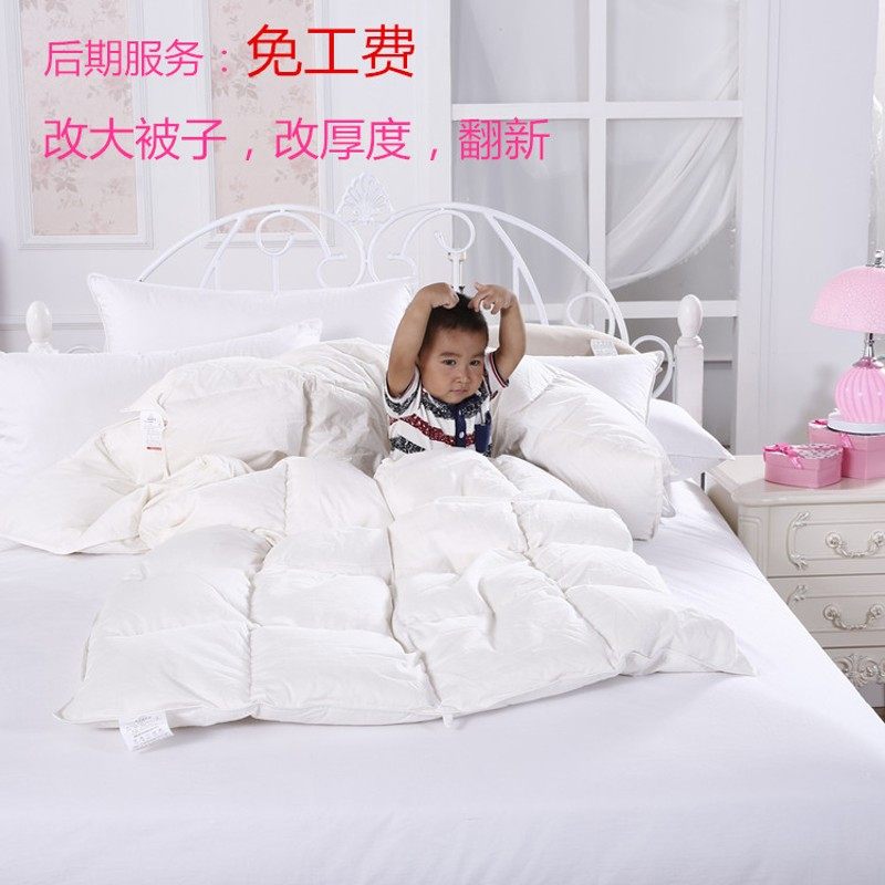 绒库儿童羽绒被95白鹅绒冬被加厚纯棉婴儿宝宝幼儿园被芯被子定制