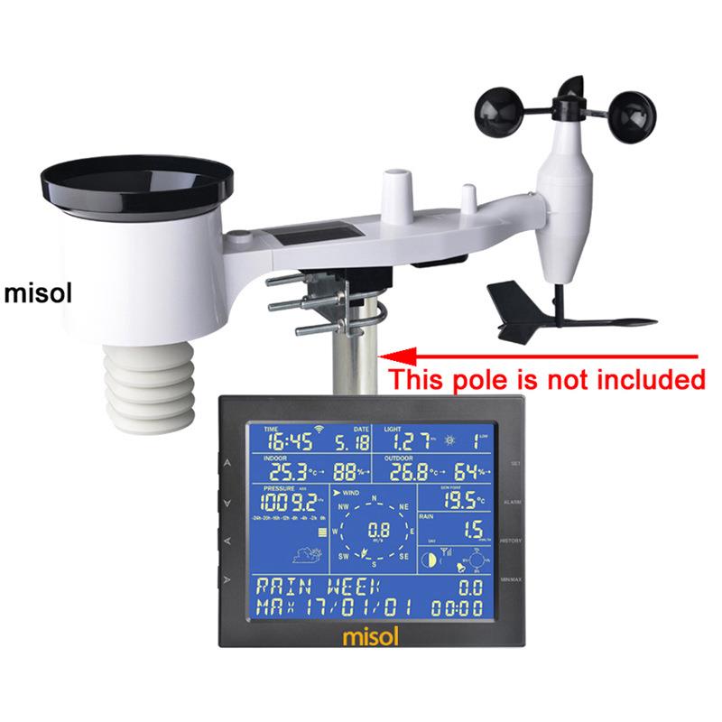 wifi无线气象仪室内外温湿度雨量计风向风速光照度WS2320