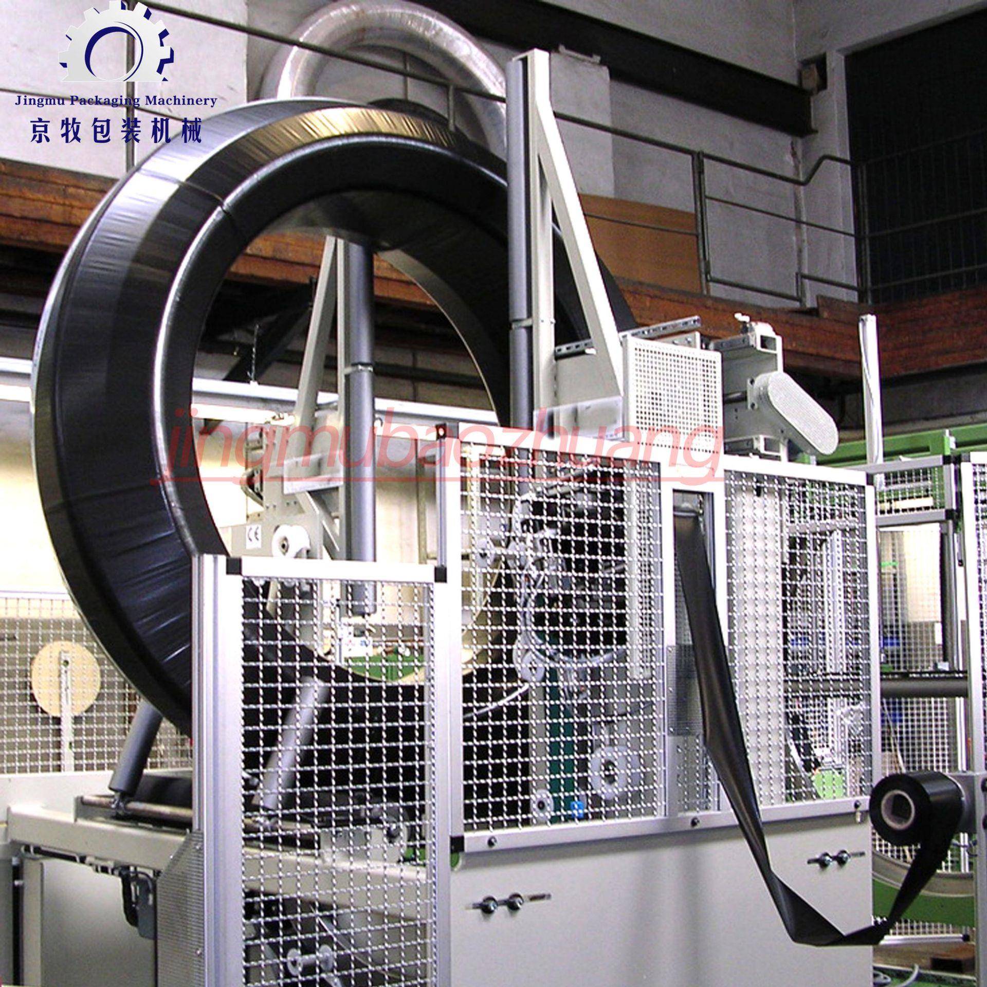 立式塑胶管缠绕膜机地暖管石油管缠绕包装机波纹管编织管包装膜机